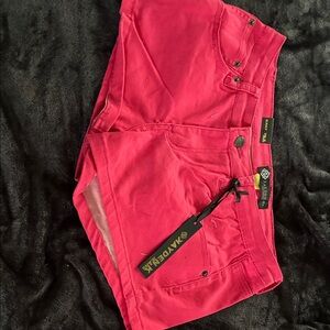 Kayden K Bright Pink Denim Shorts